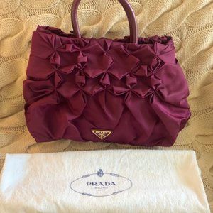 Prada Bag Ruffled Tessuto Tote